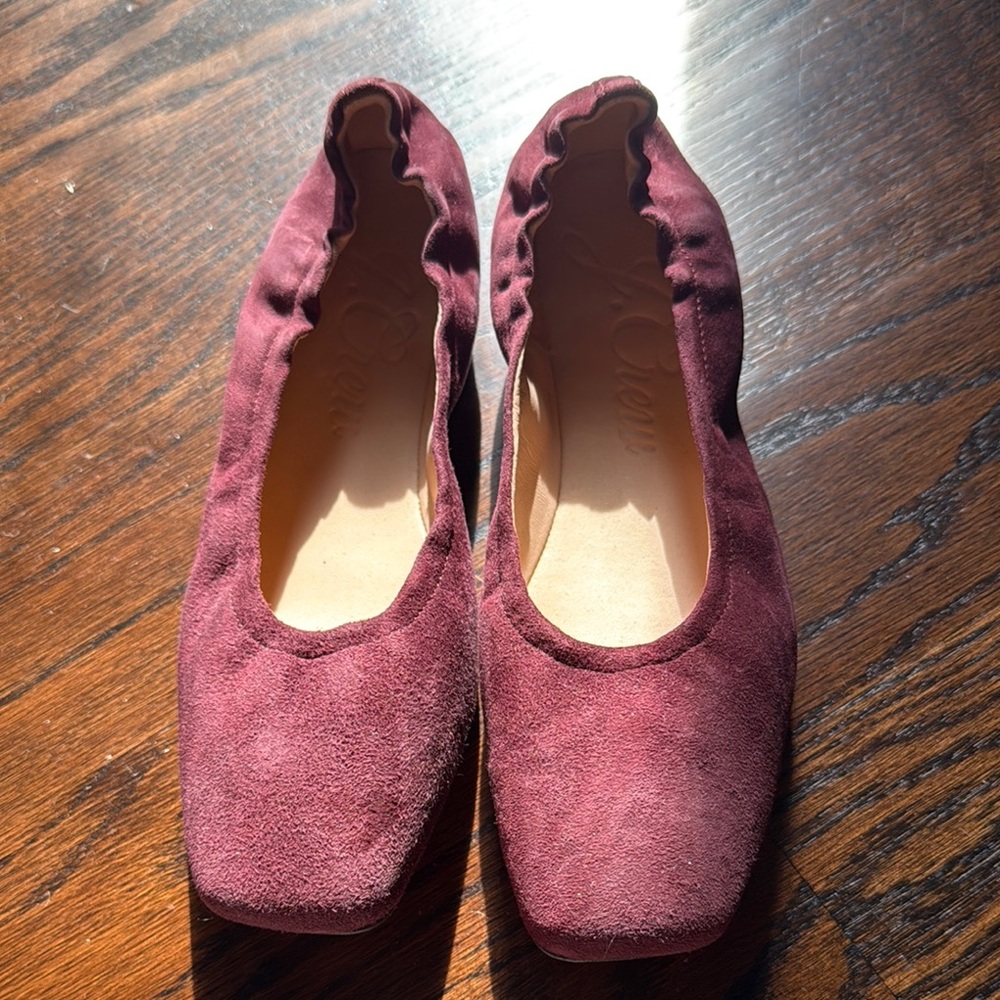 JCREW Burgundy Suede Flats - Picture 2 of 4